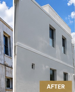Building wall after painting