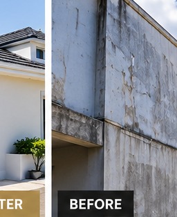 Building wall before painting