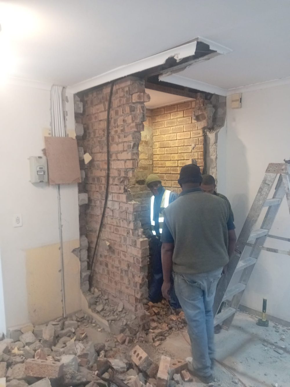 Brickwork for a structural alteration